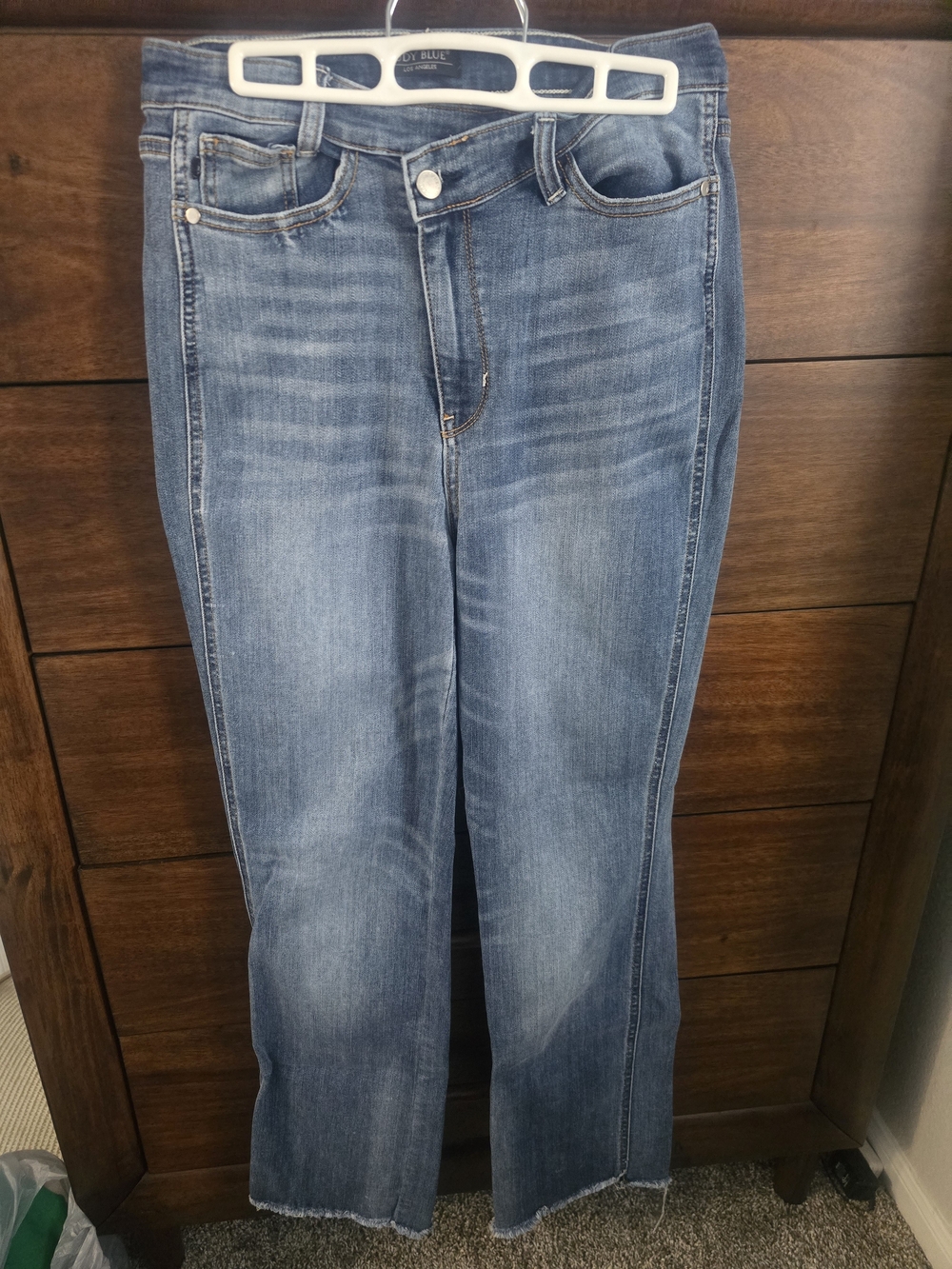 Judy Blue Cross Over Dad Jeans - Straight-Leg